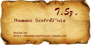 Thomasz Szofrónia névjegykártya